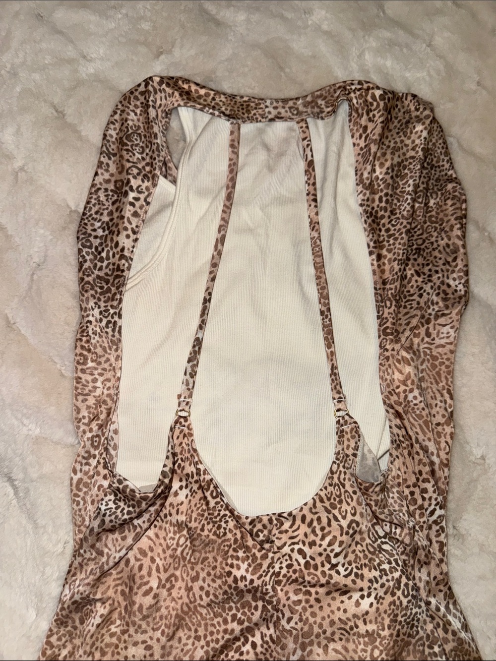 Victoria's Secret Very Sexy Beige Leopard Halter Cowl Neck Tank 2006 - Picture 5 of 9